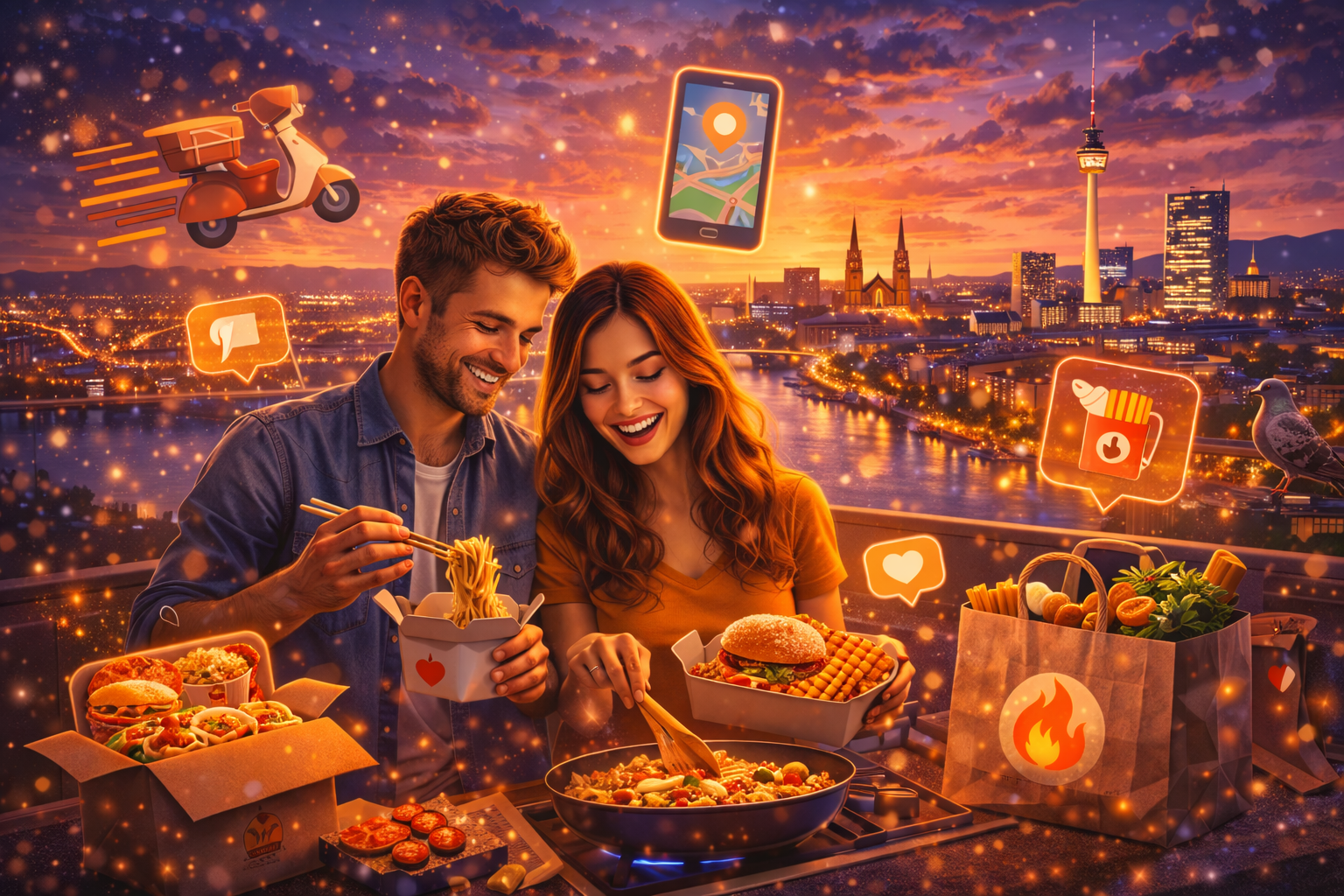 In welchen Städten bestellen Menschen am häufigsten Essen?